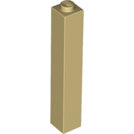 Lego kostka (kostička) 1x1x5, béžová (4112980)